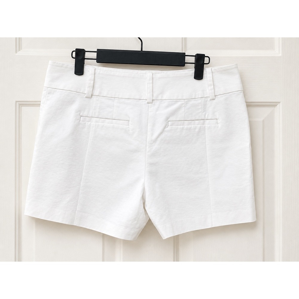 Ann Taylor Signature White Stretch Cotton Shorts Size 8 Preppy Classic Summer - Picture 3 of 7